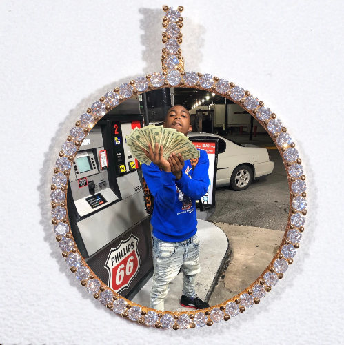 LARGE 3D CIRCLE CUSTOM PICTURE PENDANT