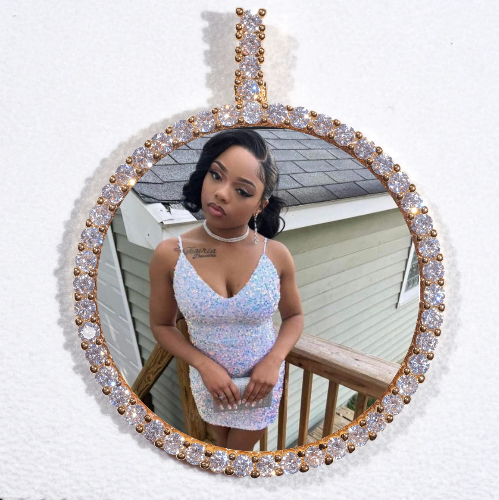 LARGE 3D CIRCLE CUSTOM PICTURE PENDANT