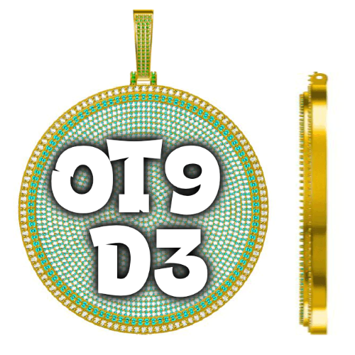 CUSTOM LETTER NECKLACE 3D BIG DISC