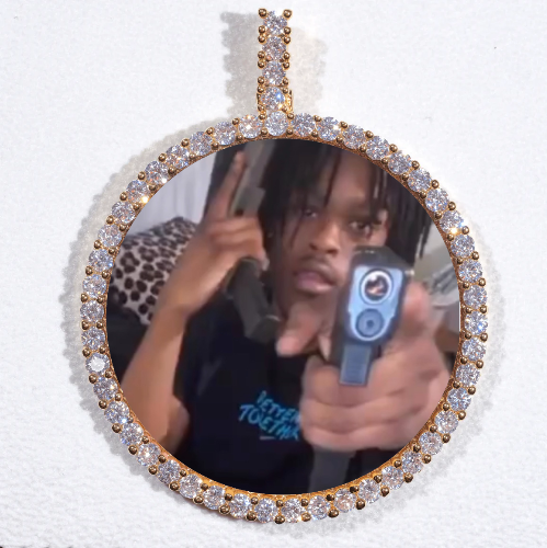 LARGE 3D CIRCLE CUSTOM PICTURE PENDANT