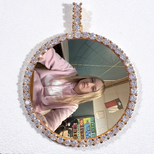 LARGE 3D CIRCLE CUSTOM PICTURE PENDANT
