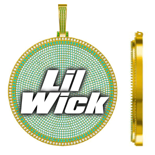 CUSTOM LETTER NECKLACE 3D BIG DISC