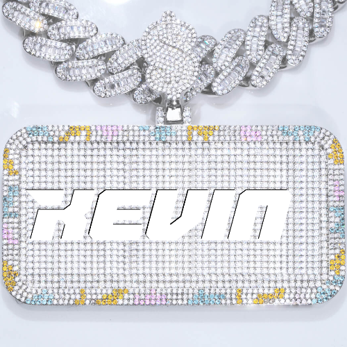 CUSTOM LETTER NECKLACE 3D COLORFUL SQUARE