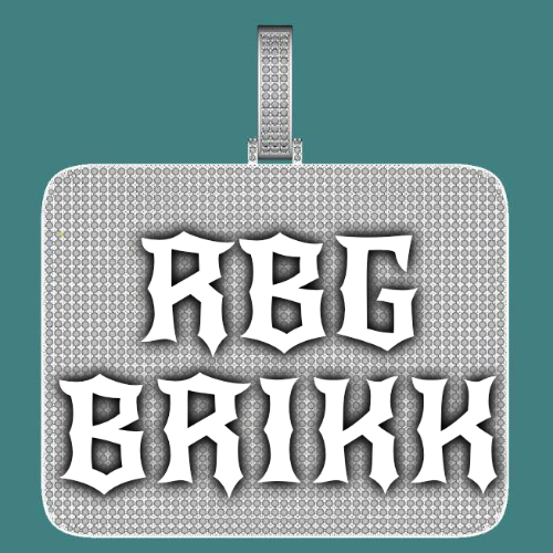 CUSTOM LETTER NECKLACE 3D BIG SQUARE