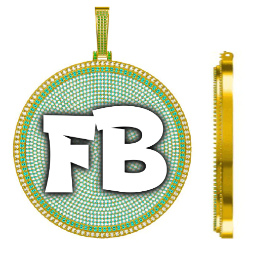 CUSTOM LETTER NECKLACE 3D BIG DISC
