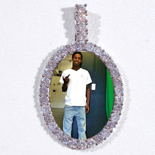 Large 3D Oval Custom Picture Pendant