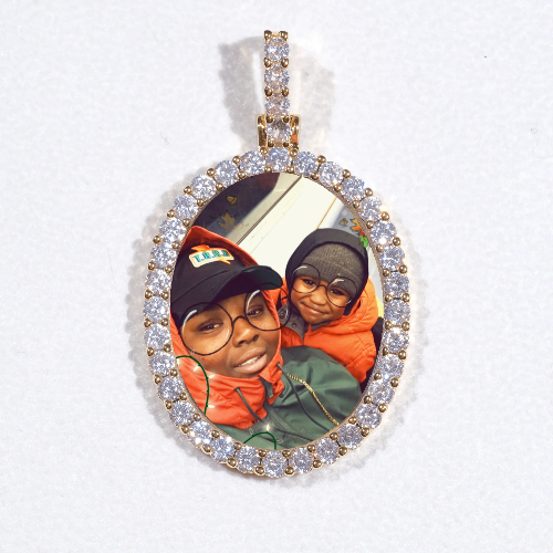 3D Oval Custom Picture Pendant