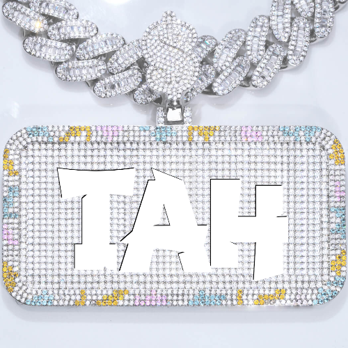 CUSTOM LETTER NECKLACE 3D COLORFUL SQUARE