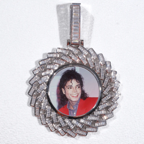Large 3D Baguette Custom Picture Pendant