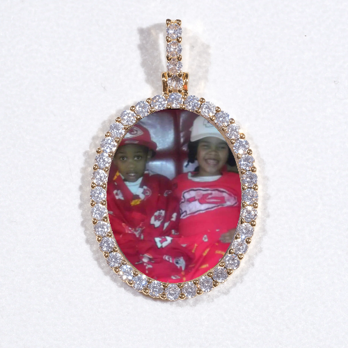 3D Oval Custom Picture Pendant