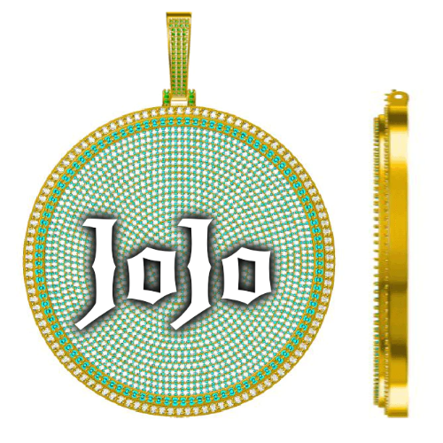 CUSTOM LETTER NECKLACE 3D BIG DISC