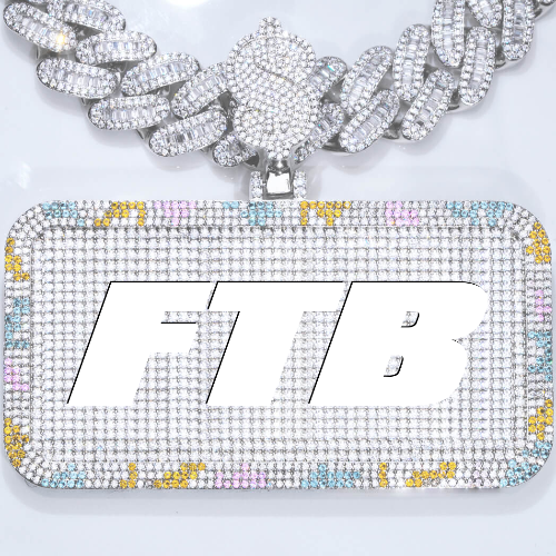 CUSTOM LETTER NECKLACE 3D COLORFUL SQUARE