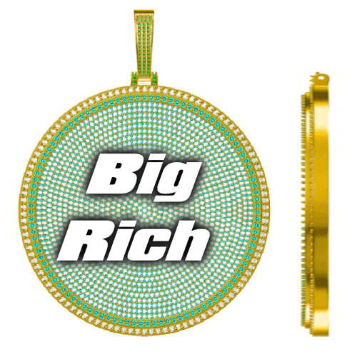 CUSTOM LETTER NECKLACE 3D BIG DISC