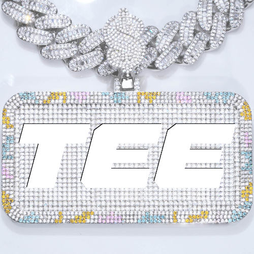 CUSTOM LETTER NECKLACE 3D COLORFUL SQUARE