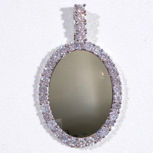 Large 3D Oval Custom Picture Pendant