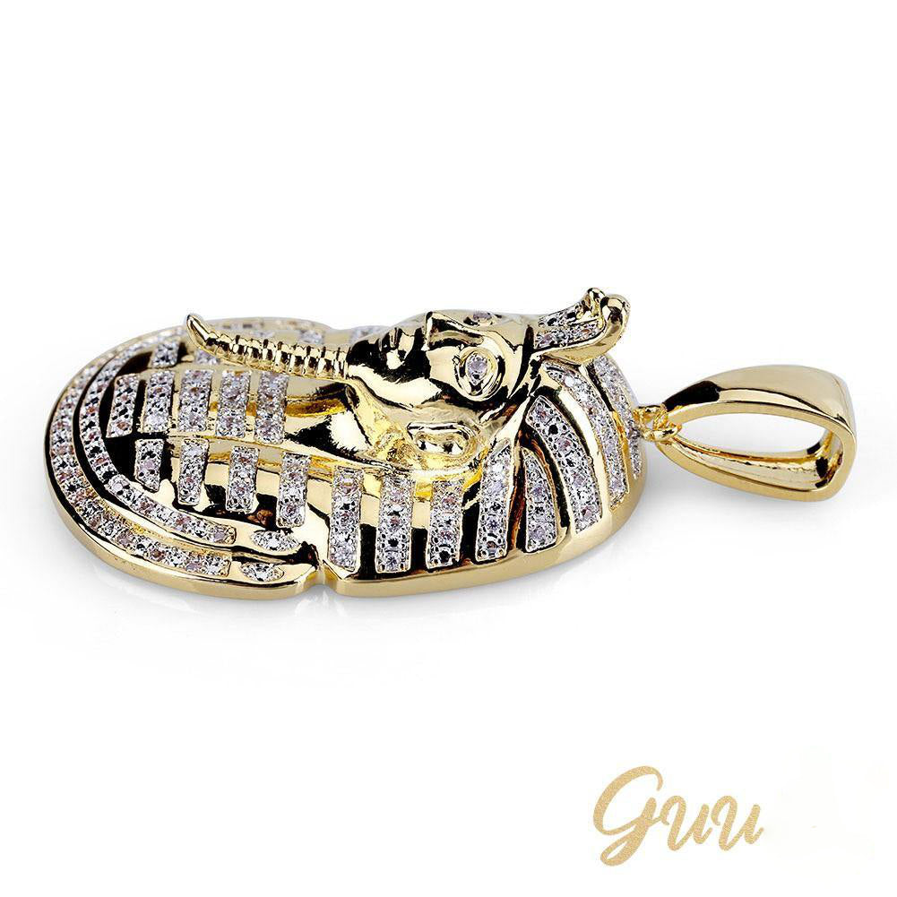 25mm Egyptian Pharaoh Head  Hip Hop Cubic Zirconia Pendant # Rapper Chain - The GUU Shop
