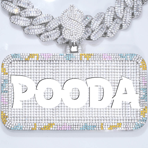 CUSTOM LETTER NECKLACE 3D COLORFUL SQUARE