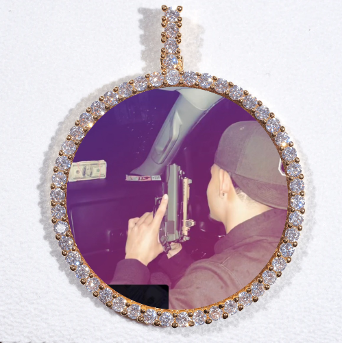 LARGE 3D CIRCLE CUSTOM PICTURE PENDANT