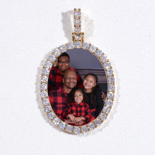 3D Oval Custom Picture Pendant
