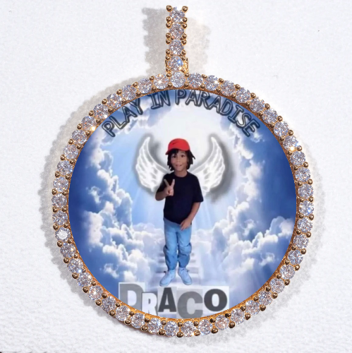 LARGE 3D CIRCLE CUSTOM PICTURE PENDANT