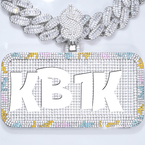 CUSTOM LETTER NECKLACE 3D COLORFUL SQUARE