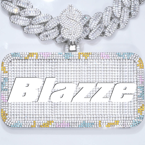 CUSTOM LETTER NECKLACE 3D COLORFUL SQUARE