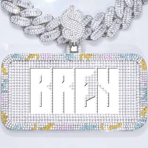 CUSTOM LETTER NECKLACE 3D COLORFUL SQUARE
