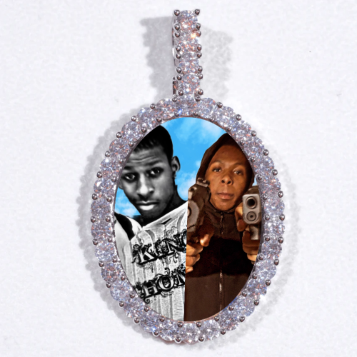 Large 3D Oval Custom Picture Pendant