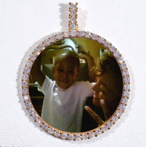 LARGE 3D CIRCLE CUSTOM PICTURE PENDANT