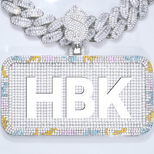 CUSTOM LETTER NECKLACE 3D COLORFUL SQUARE