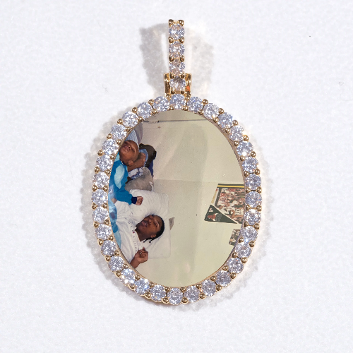 3D Oval Custom Picture Pendant