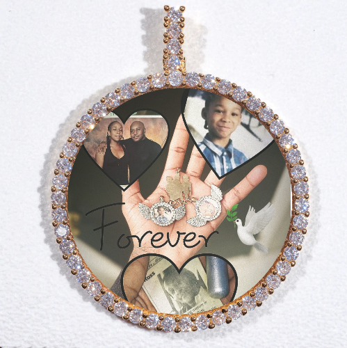 LARGE 3D CIRCLE CUSTOM PICTURE PENDANT