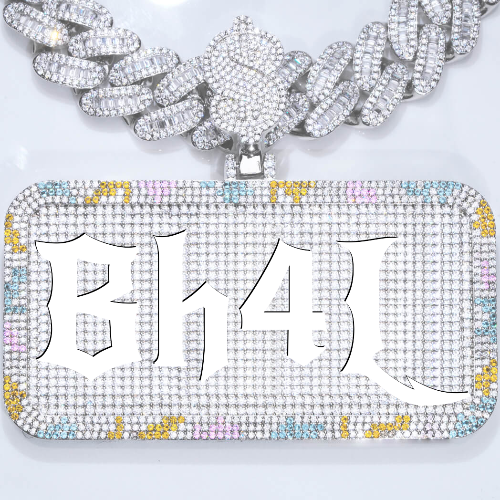 CUSTOM LETTER NECKLACE 3D COLORFUL SQUARE