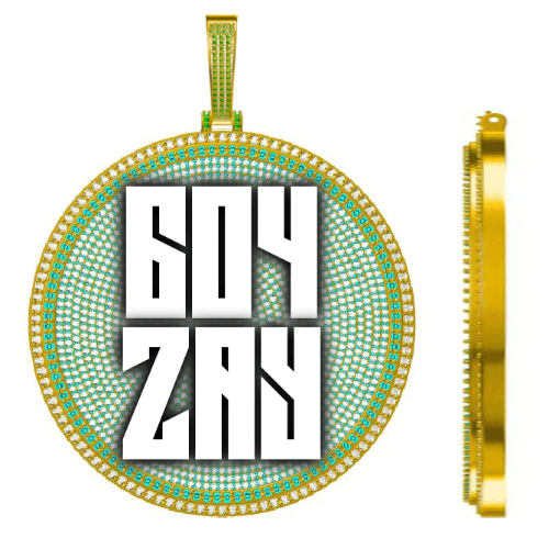 CUSTOM LETTER NECKLACE 3D BIG DISC