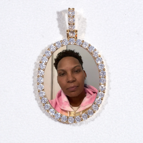 3D Oval Custom Picture Pendant