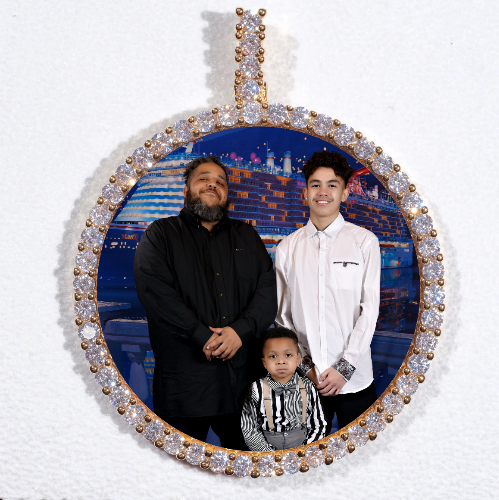 LARGE 3D CIRCLE CUSTOM PICTURE PENDANT