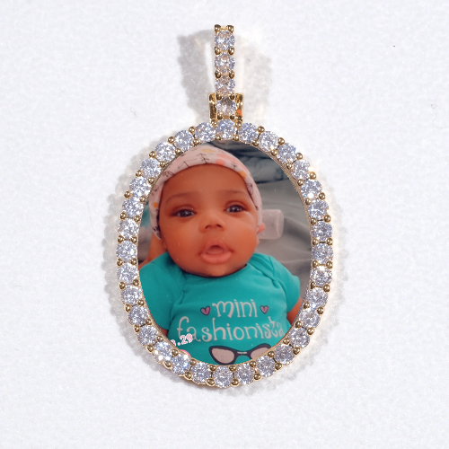 3D Oval Custom Picture Pendant