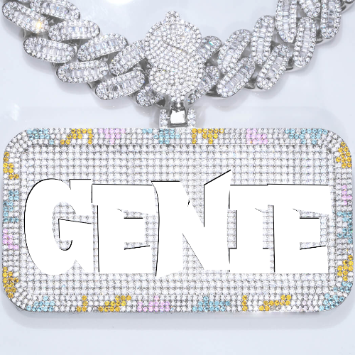 CUSTOM LETTER NECKLACE 3D COLORFUL SQUARE