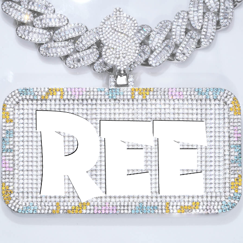 CUSTOM LETTER NECKLACE 3D COLORFUL SQUARE