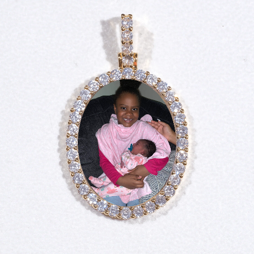 3D Oval Custom Picture Pendant
