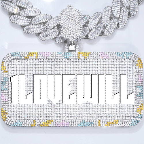 CUSTOM LETTER NECKLACE 3D COLORFUL SQUARE