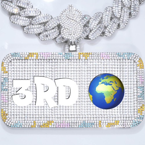 CUSTOM LETTER NECKLACE 3D COLORFUL SQUARE