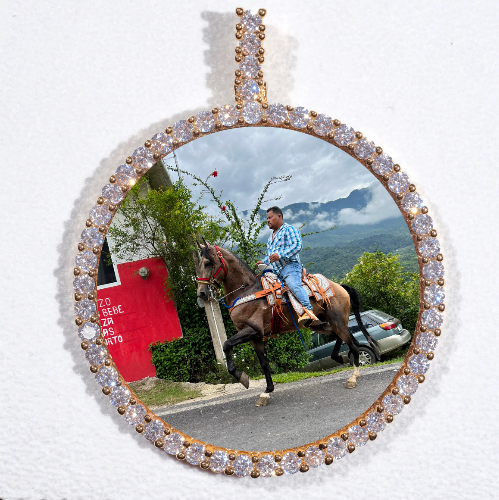 LARGE 3D CIRCLE CUSTOM PICTURE PENDANT