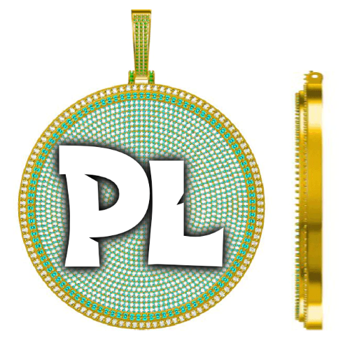 CUSTOM LETTER NECKLACE 3D BIG DISC