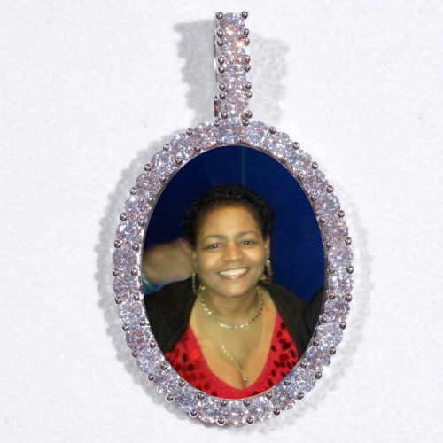 Large 3D Oval Custom Picture Pendant