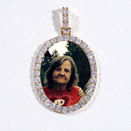 3D Oval Custom Picture Pendant