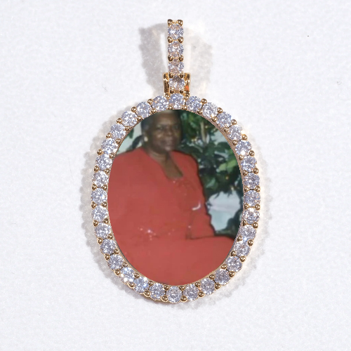 3D Oval Custom Picture Pendant