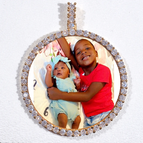 LARGE 3D CIRCLE CUSTOM PICTURE PENDANT