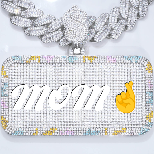 CUSTOM LETTER NECKLACE 3D COLORFUL SQUARE
