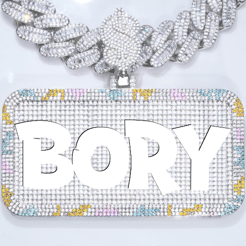CUSTOM LETTER NECKLACE 3D COLORFUL SQUARE